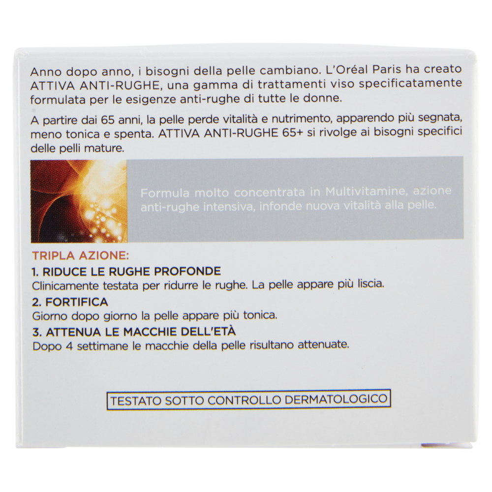 L'oreal attiva anti-rughe 65+ giorno 50 ml