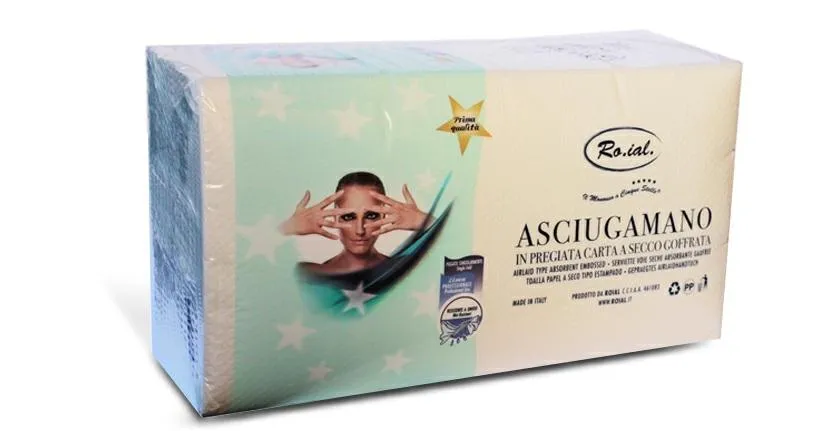 Asciugamano carta goffrato piegato 100 pz asc464 Roial