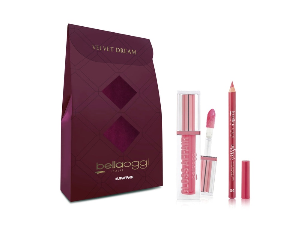 [5890] Bellaoggi gloss affair col.04+matita labbra lip liner col.04