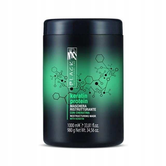 [5823] Black perle' keratin protein mask kg rigenerante c