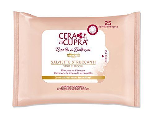 [5187] Cera di cupra salviette struccanti viso e occhi 20pz