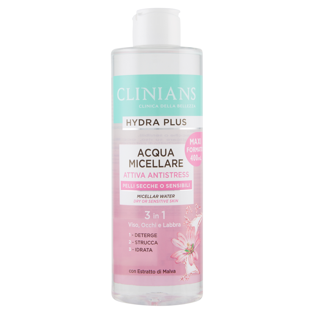 Clinians acqua micellare 3in1 pelli secche o sensibili 400ml