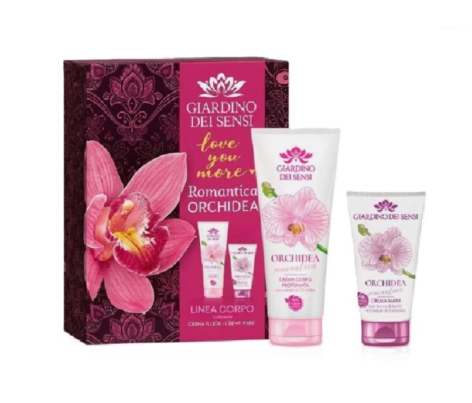 [5408] Giardino dei sensi Romantica orchidea Bangkok coff. b/l 250ml+crema mani 75ml