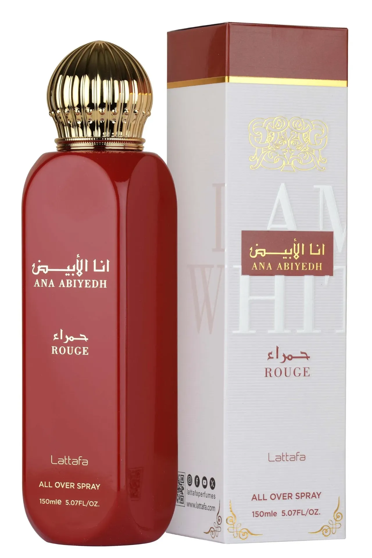 [6092] Lattafa all over spray Ana Abiyedh Rouge 150 ml