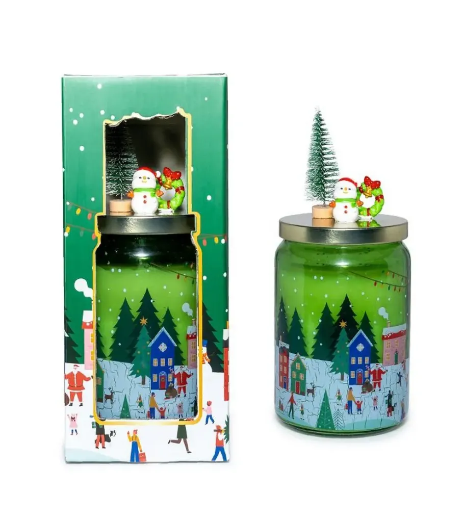 [6104] Mercury Home candela profumata con coperchio decorato Orange & Cinnamon 270 gr