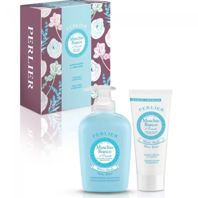 Perlier sapone liquido 300 ml+crema mani 100 ml muschio bianco