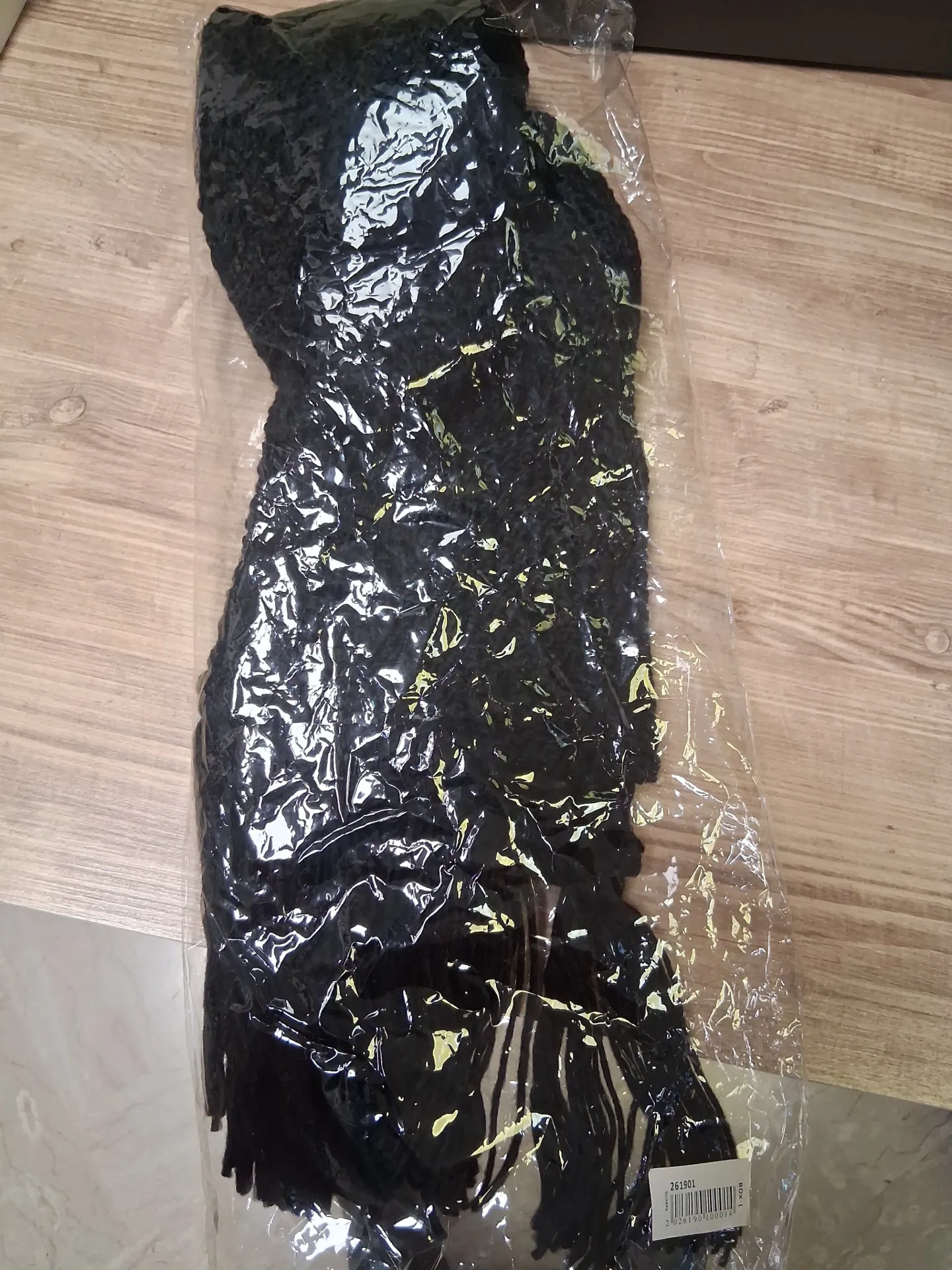 [3338] Sciarpa Shakly trecce nero 261901