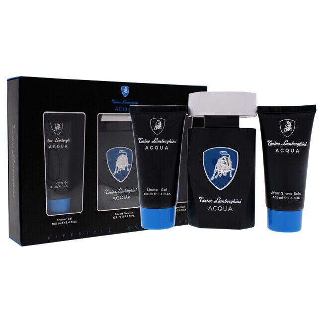 [4542] Tonino Lamborghini Acqua coffret edt 125ml+ a/s balm 100ml+ s/g 100ml