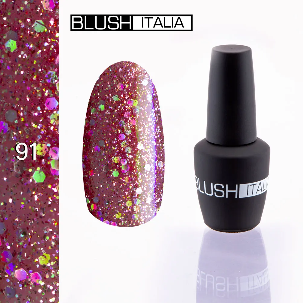 Blush italia gel polish 15 ml 91 glitter pink
