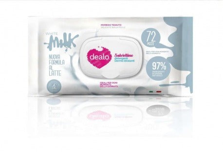 Dealo salviettine igienizzanti baby 72pz latte bianco