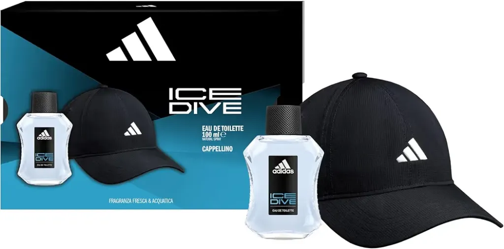 Adidas ice dive coffret edt 100ml+ cappellino new 2025