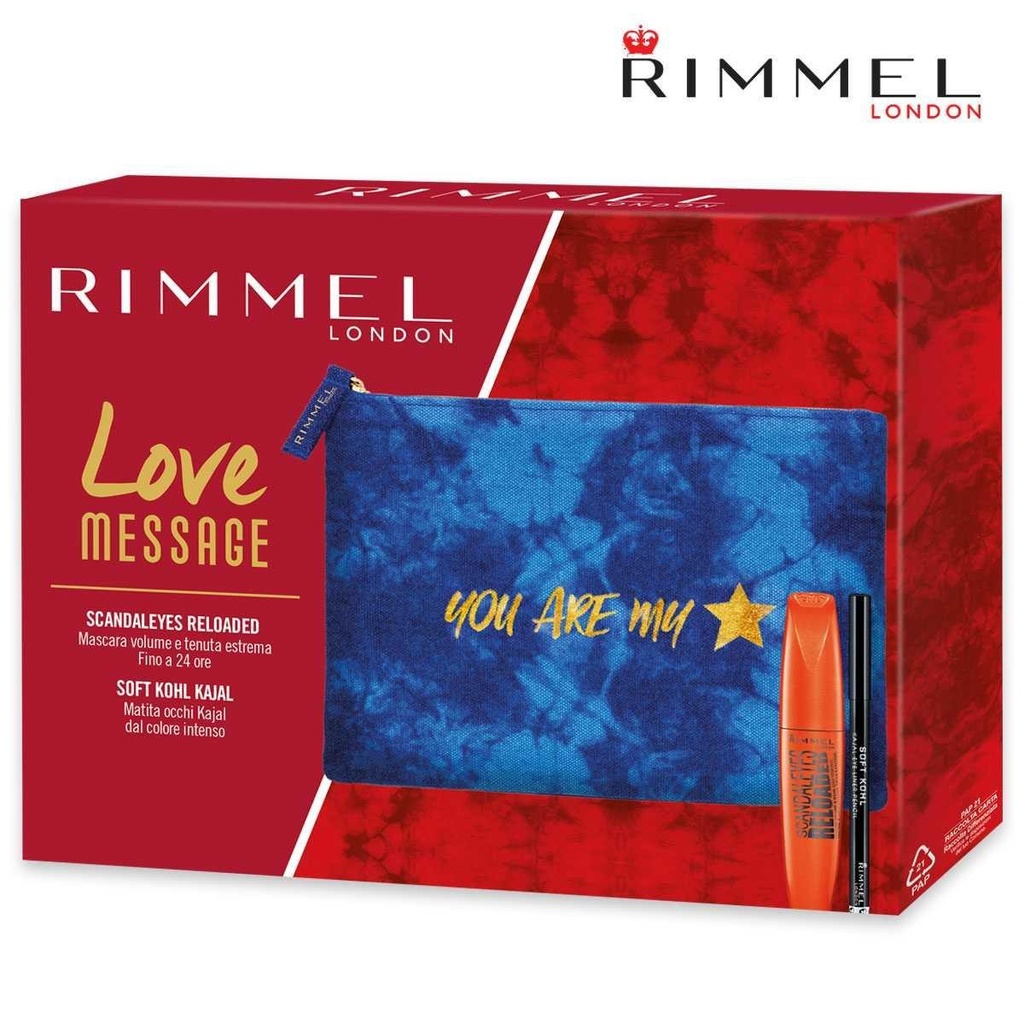 Rimmel love message coffret mascara scandaleyes+matita occhi soft kajal
