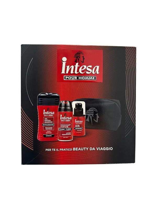 Intesa coffret pour homme s/g 250ml +deo spray 150ml+a/s 100ml+ pochette