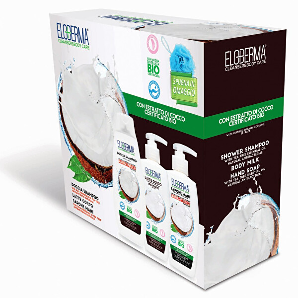 Eloderma coffret estratto cocco s/g 400ml+b/l 300ml+sapone mani 300ml